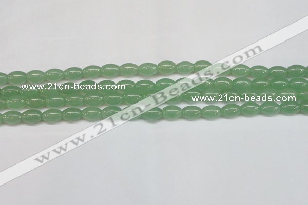 CAJ645 15.5 inches 8*12mm rice green aventurine beads