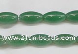 CAJ646 15.5 inches 8*16mm rice green aventurine beads