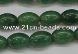 CAJ647 15.5 inches 10*14mm rice green aventurine beads