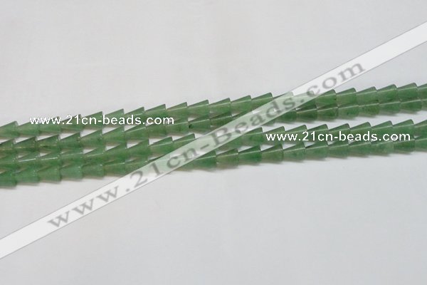 CAJ660 15.5 inches 8*10mm cone green aventurine beads