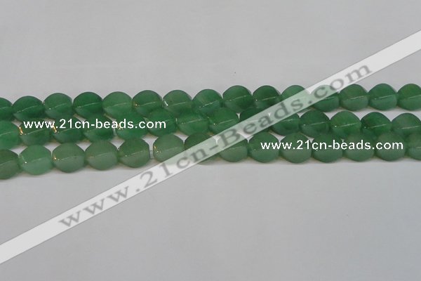 CAJ666 15.5 inches 10*14mm twisted rice green aventurine beads