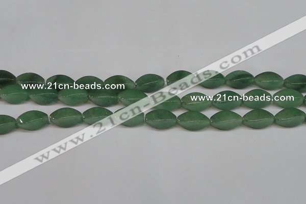 CAJ667 15.5 inches 10*20mm twisted rice green aventurine beads