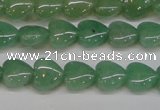 CAJ684 15.5 inches 10*10mm heart green aventurine beads