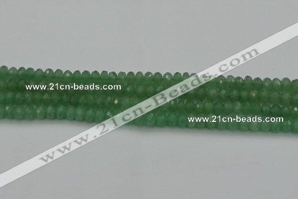 CAJ701 15.5 inches 4*6mm faceted rondelle green aventurine beads