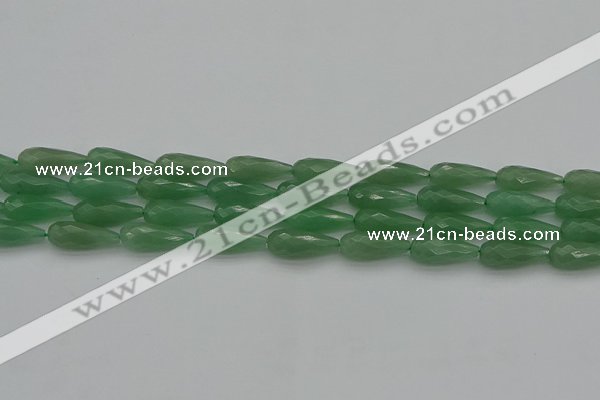 CAJ706 15.5 inches 8*20mm faceted teardrop green aventurine beads