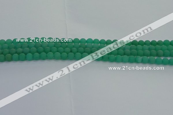 CAJ710 15.5 inches 4mm round matte green aventurine beads