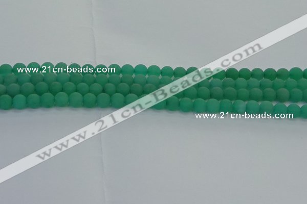 CAJ711 15.5 inches 6mm round matte green aventurine beads