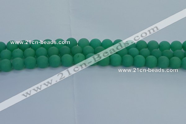 CAJ713 15.5 inches 10mm round matte green aventurine beads