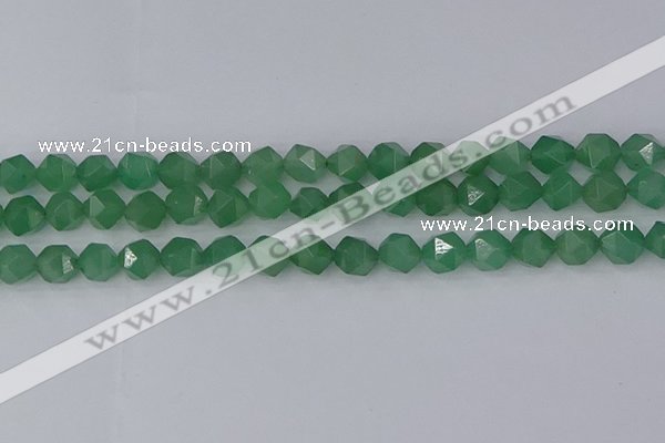 CAJ732 15.5 inches 8mm faceted nuggets green aventurine beads