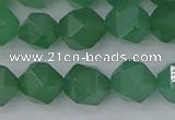 CAJ733 15.5 inches 10mm faceted nuggets green aventurine beads