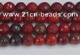 CAJ758 15.5 inches 4mm faceted round apple jasper beads