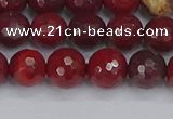 CAJ760 15.5 inches 8mm faceted round apple jasper beads