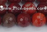 CAJ762 15.5 inches 12mm faceted round apple jasper beads