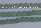 CAJ800 15.5 inches 4mm round matte green aventurine beads wholesale