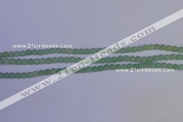 CAJ800 15.5 inches 4mm round matte green aventurine beads wholesale