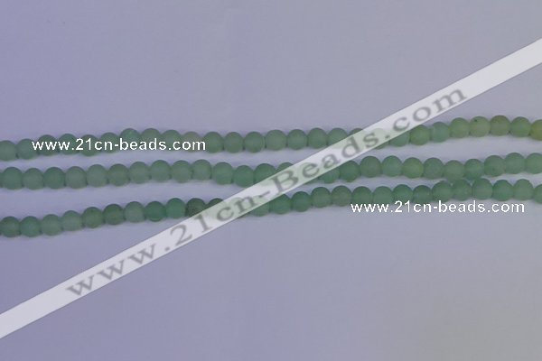 CAJ801 15.5 inches 6mm round matte green aventurine beads wholesale