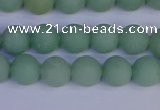 CAJ802 15.5 inches 8mm round matte green aventurine beads wholesale