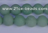 CAJ804 15.5 inches 12mm round matte green aventurine beads wholesale