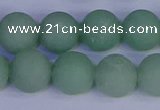 CAJ805 15.5 inches 14mm round matte green aventurine beads wholesale