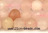 CAJ820 15 inches 6mm faceted round pink aventurine beads