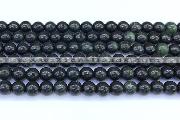 CAJ868 15 inches 8mm round black jade gemstone beads