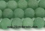 CAJ880 15 inches 4mm round matte green aventurine beads