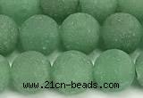 CAJ882 15 inches 8mm round matte green aventurine beads