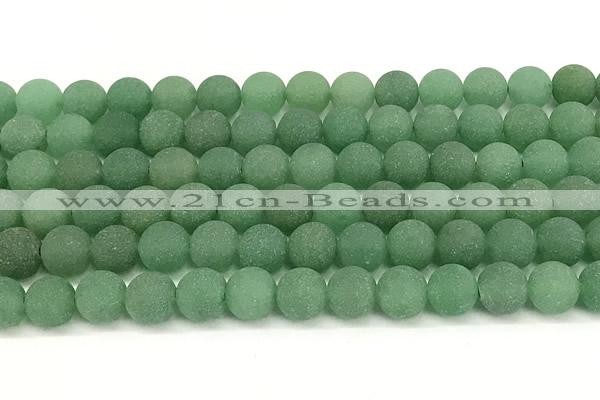 CAJ883 15 inches 10mm round matte green aventurine beads