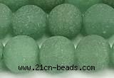 CAJ884 15 inches 12mm round matte green aventurine beads