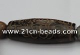 CAL03 14.5 inches 25*60mm carved drum agalmatolite beads