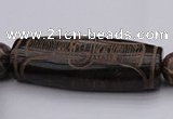 CAL04 14.5 inches 25*60mm carved drum agalmatolite beads