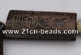 CAL08 14.5 inches 25*52mm carved rectangle agalmatolite beads