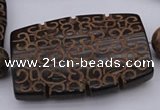 CAL20 14.5 inches 42*59mm carved flat drum agalmatolite beads