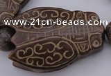 CAL26 14.5 inches 40*60mm carved cicada agalmatolite beads