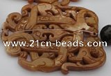 CAL32 14.5 inches 60*70mm carved agalmatolite beads