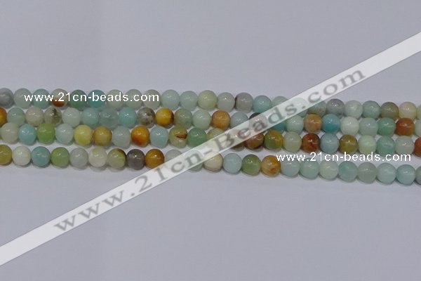 CAM02 6mm round mixed color natural amazonite beads Wholesale