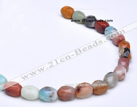 CAM10 10*14mm faceted pebble natural amazonite beads Wholesale