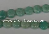 CAM1016 15.5 inches 10mm flat round natural Russian amazonite beads