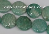 CAM1019 15.5 inches 18mm flat round natural Russian amazonite beads