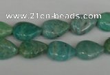 CAM1024 15.5 inches 10*13mm flat teardrop natural Russian amazonite beads