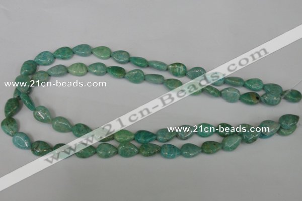 CAM1024 15.5 inches 10*13mm flat teardrop natural Russian amazonite beads