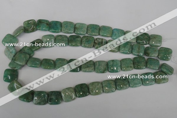 CAM1028 15.5 inches 16*16mm square natural Russian amazonite beads