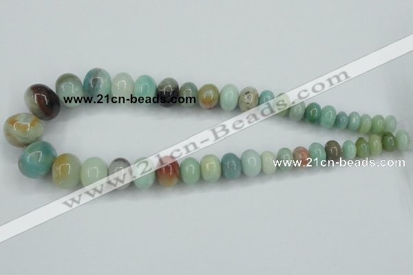 CAM106 15.5 inches multi-size rondelle amazonite gemstone beads