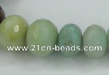 CAM107 15.5 inches multi-size faceted rondelle amazonite gemstone beads