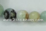 CAM110 15.5 inches multi-size faceted round amazonite gemstone beads