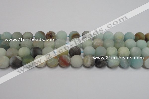 CAM1104 15.5 inches 12mm round matte amazonite beads wholesale