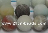 CAM1105 15.5 inches 14mm round matte amazonite beads wholesale