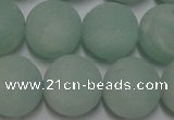 CAM1115 15.5 inches 14mm round matte amazonite beads wholesale