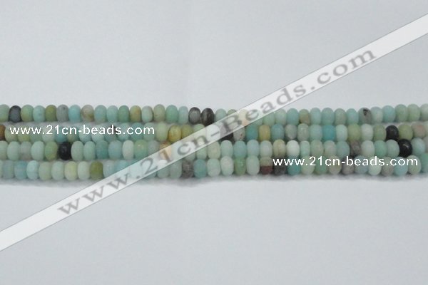 CAM1131 15.5 inches 5*8mm rondelle matte amazonite beads wholesale