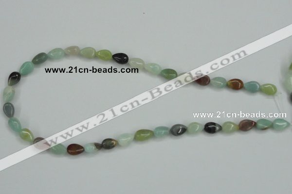 CAM115 15.5 inches 8*10mm flat teardrop amazonite gemstone beads